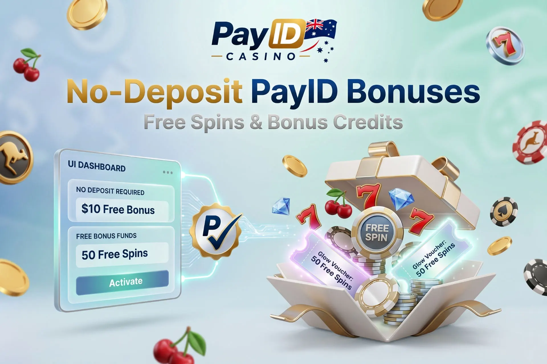 PayID casino bonus with free spins and no-deposit rewards